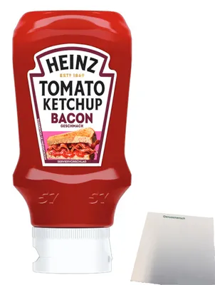 Produktbild von Heinz Ketchup Bacon Geschmack (400ml Flasche) + usy Block
