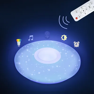 Obrázok produktu pre Jiubiaz 36W LED stropné svetlo Stropné svietidlo Bluetooth Hudba Obývacia izba Lampy Reproduktor