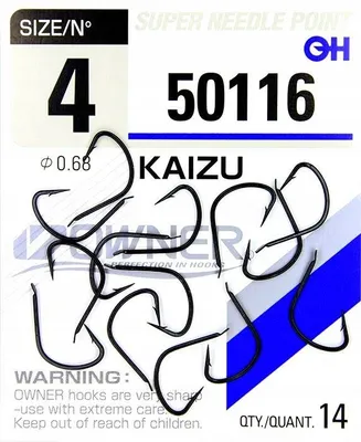 Obrázek produktu pro Háčky OWNER Kaiyu 50116 Velikost 6 Černé Rybářské