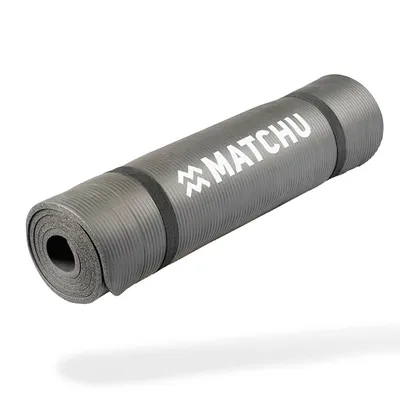 Produktbild von Matchu Sports Yogamatte 180x60x0.9 cm Rutschfest, Leicht, Grau, Gymnastikmatte, Fitnessmatte, Pilatesmatte, Sportmatte, Yoga Matte, Trainingmatte
