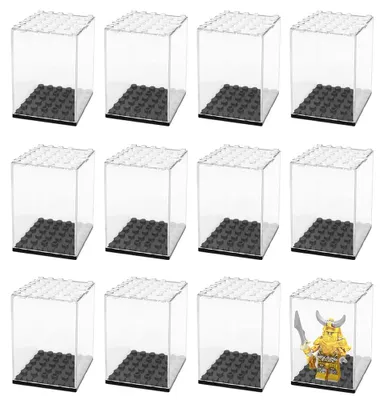 Produktbild von Minifiguren Vitrine Display Vitrinenkasten - 12 Stück - Acryl - 4,8 x 4,8 x 6,8 cm