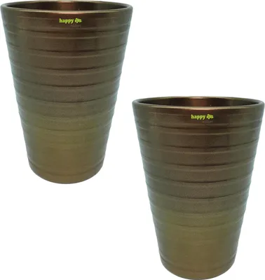 Produktbild von 2er-Set Keramik Blumentopf Venedig für Orchideen braun bronze Ø 13 cm H 16,5 cm