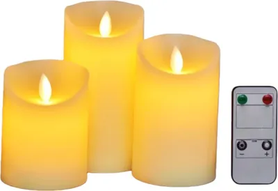 Image de INF Lot de 3 Bougies Électroniques LED 7.5cm avec Télécommande 18 Touches