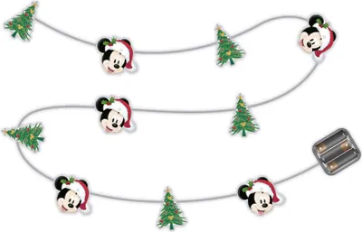 Image de Arditex WD13434 Couronne des lumières de Noël avec 10 LED chaudes - 165 cm. de Disney-Mickey
