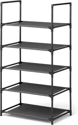 Produktbild von Schuhregal, Schuhregal, 5 Ebenen, (28 x 45 x 89 cm), Schuh-Organizer, schmale und hohe Schuhregale aus Kunststoff, vertikal, Regal, Ausstellun