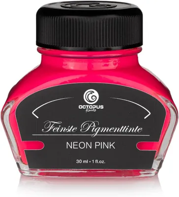 Productafbeelding van Textmarkertinte voor vulpennen - Fluorescerende neoninkt voor vulpennen om te schrijven - Lichtinkt - Neon roze - 30 ml
