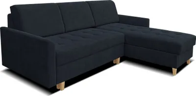 Produktbild von Robin Simi Ecksofa mit Schlaffunktion Bettkasten Verstellbare Rücklehne Sofa L-Form Schlafsofa Freistehende Eckcouch Schlafcouch Wohnzimmermöbel Wohnlandschaft Ecksofa Rechts Aston 18 - Schwarz