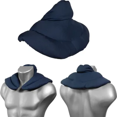 Produktbild von Nackenhörnchen mit Stehkragen dunkelblau - Leinsamenkissen - Nackenkissen Wärmekissen -Nacken-Heizkissen für Mikrowelle und Backofen