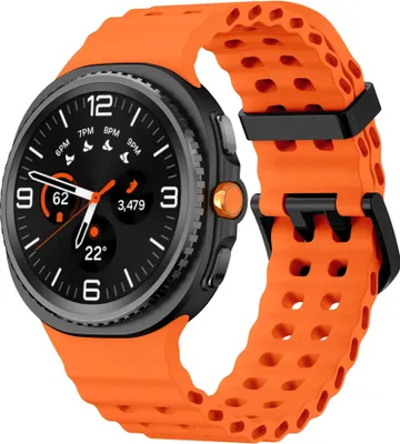 Produktbild von Strap-it Ocean Silikonarmband mit Schnallenverschluss - passend für Samsung Galaxy Watch 8 - 40mm / Galaxy Watch 8 - 44mm / Galaxy Watch 8 Classic (orange)