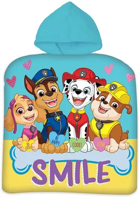 Immagine prodotto di Poncho con cappuccio per bambini Paw Patrol, telo da doccia, telo da bagno, telo da spiaggia 50 x 100 cm