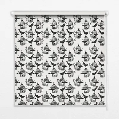Produktbild von Seitenzug-Rollo Fensterrollo Jalousie - Thermo-Rollo Verdunkelungsrollo - 100x180 cm - Schwarze Krähen