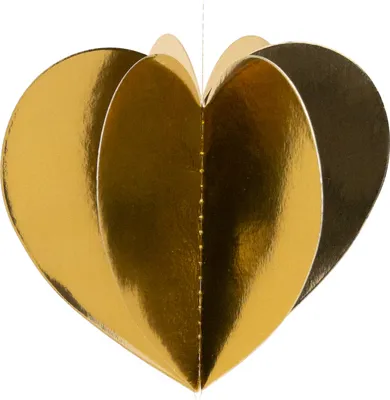 Produktbild von Oblique Unique Deckenhänger 3D Herz Girlande für JGA Hochzeit Valentinstag Geburtstag Party Deko - gold