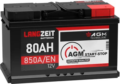 Produktbild von AGM Batterie 80Ah 12V Autobatterie Start Stop