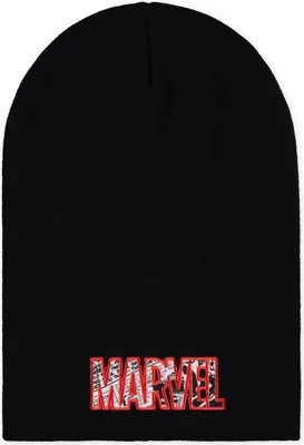 Produktbild von Marvel Comics Beanie Wollmütze: Men's Core Logo Slouchy Beanie (schwarz)