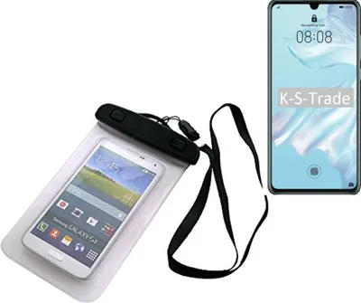 Produktbild von K-S-Trade Schutz Hülle Handy Hülle Kompatibel mit Huawei P30 Lite Beach Bag wasserdicht 16cm x 10cm Schutzhülle Staub Sand Flachwasser Beachbag