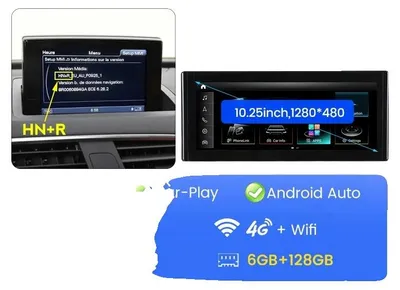 Image de Lecteur multimédia pour voiture, compatible avec les smartphones, système plug and play, compatible avec les modèles Audi Q3 de 2013 à 2019, mémoire 6 Go + 128 Go