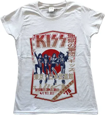 Produktbild von Kiss Destroyer Tour '78 White S Damen T-Shirt