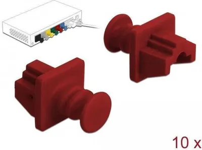 Image de Delock 86510 DELOCK RJ45 Staubschutz für Buchse 10 Stück rot