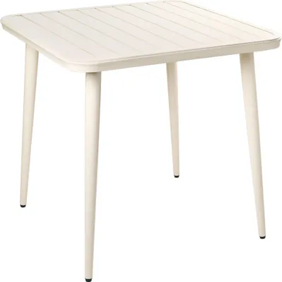 Obrázek produktu pro BELIANI Zahradní jídelní stůl světle béžový hliníkový 80 x 80 cm čtvercový moderní venkovní nábytek