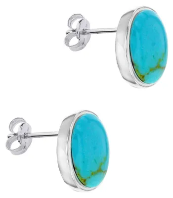 Imagen del producto de Aretes de plata de ley con turquesa