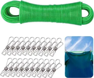 Immagine prodotto di Corda da stendere resistente, 30 m, verde, anima in acciaio da 3 mm