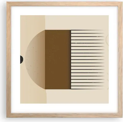 Produktbild von Gerahmtes Poster - Rahmen in heller Eiche - Abstraktion Geometrisch Boho - 40x40 cm - Wand Bild - Wanddeko - Wandbilder - Kunstposter - Wandposter - Bilderrahmen - Bilder - P2NAC40x40-4826