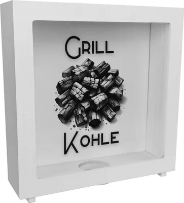 Produktbild von Grillkohle Rahmen Spardose aus Holz