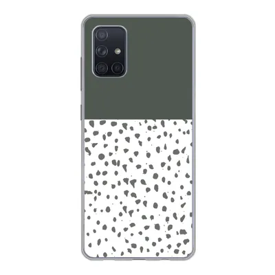 Produktbild von MuchoWow® Handyhülle Schutzhülle Hülle für Samsung Galaxy A51 Polka dots - Grau - Weiß Silikon Softcase Handy Hülle - Schutzabdeckung