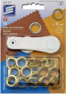 Obrázok produktu pre Očká s podložkami. 11 mm. 15 kusov v blistri