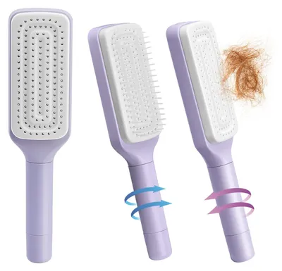 Produktbild von Selbstreinigende Haarbürste mit Luftkissen und Teleskopkamm