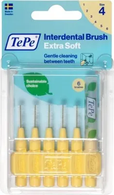 Produktbild von TePe ExtraSoft 0,7mm Interdentalbürsten hellgelb 6 Stk.