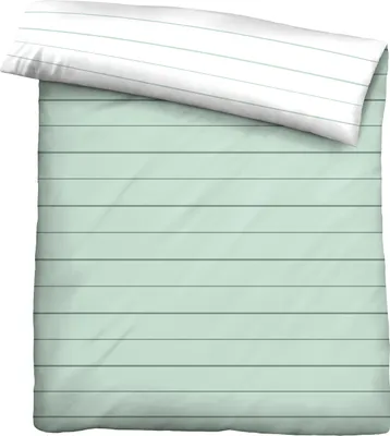 Produktbild von biberna 0636044 Mako-Satin Bettwäsche STREIFEN - MIX & MATCH color: mint, size: 1x 135x200 cm + 1x 80x80 cm