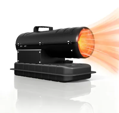 Productafbeelding van QEENTOE Diesel kachel, 20 kW, mobiele warmeluchtverwarmer met thermostaat, verwarmingsventilator met 14 liter tank, brandstofindicator, bouwverwarmer voor werkplaats en garage