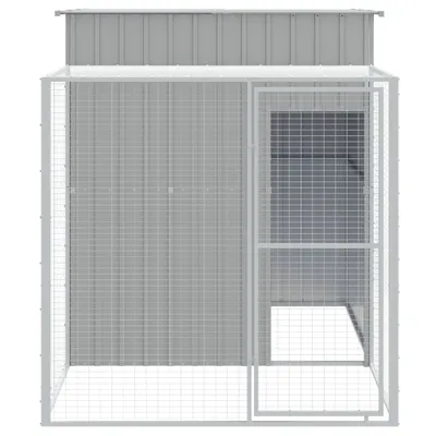 Produktbild von vidaXL Hühnerkäfig mit Auslauf Hellgrau 165x251x181 cm Stahl Verzinkt -  Lebensräume & Gehege für Kleintiere