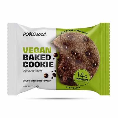 Produktbild von Polleo Vegan Baked Cookie, 75 g - Double Chocolate