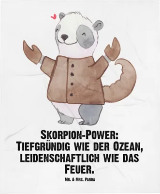 Produktbild von Mr. & Mrs. Panda Babydecke Skorpion Astrologie - Weiß - Geschenk, Tierkreiszeichen, Plaid, Schlummerdecke, Erstlingsdecke, Sternzeichen, Kinderdecke, Geburtstagsgeschenk