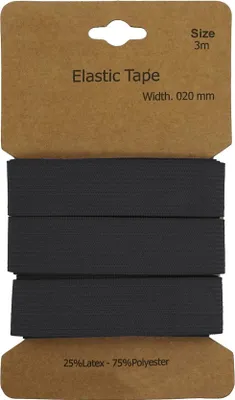 Produktbild von Gummiband 3 m x 20 mm Gummilitze Gummi elastisches Band Flachgummi Farbwahl