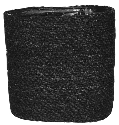 Produktbild von Mica Decorations Blumentopf - Rattan - schwarz - Jute - 18x18 cm