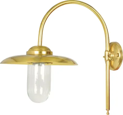 Obrázek produktu pro Nástěnná lampa venkovní pravé mosazné sklo V: 45 cm IP44 v mosazi E27 námořní venkovní světlo stěna