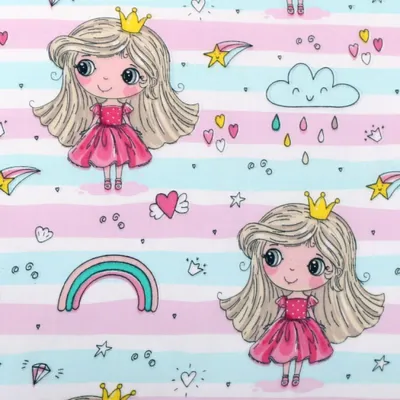 Immagine prodotto di Tessuto - Cotone - larghezza 160 cm - Rosa,Blu,Bianco