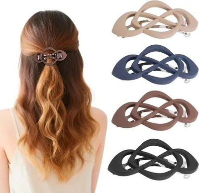 Produktbild von Set von 4 Vintage Haarspangen - Retro Accessoires für Frauen und Mädchen - Hartes Griff für dick und dünn Haar - Styling-Accessoires
