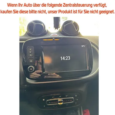 Imagen del producto de Radio Android para Smart Fortwo Forfour 453, pantalla táctil de 10 pulgadas, GPS, WiFi, Bluetooth, CarPlay, Android Auto, control de volante, 4GB de RAM, 64GB de almacenamiento