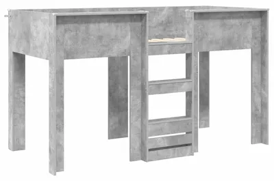 Image de vidaXL Lit superposé pour enfants Béton Gris 75 x 190 cm Bois composite