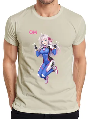 Zdjęcie produktu dla T-shirt dla mężczyzn z motywem "Kawaii Anime", przedstawiający dziewczynę w stylu anime, z różowymi włosami, w stylu japońskim, inspirowany estetyką Y2K, dla fanów anime i mangi. Kolor: naturalny. Rozmiar: M