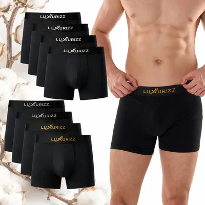 Produktbild von Luxurizz Boxershorts Herren 8er Pack aus Baumwolle, Schwarz, Größe XXL