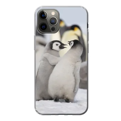 Produktbild von MuchoWow® Handyhülle Schutzhülle Hülle für iPhone 12 Pro Pinguine - Schnee - Tiere Silikon Softcase Handy Hülle - Abdeckung