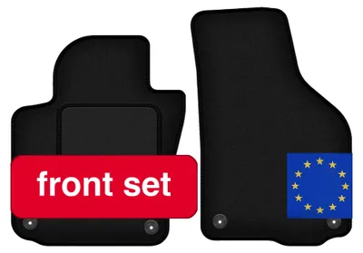 Productafbeelding van Autovloermatten, op maat gemaakt voor compacte voertuigen, specifiek voor de Golf VI Cabriolet (2011-2016), antislip oppervlak, synthetisch vezel materiaal, zwarte kleur, gemakkelijk schoon te maken