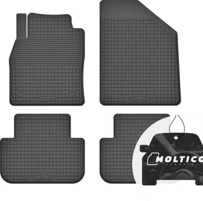 Produktbild von Gummimatten mit Rand Auto Fußmatten Gummi Automatten Passgenau 4-teilig Set - passend für Renault Scenic II 2003-2009
