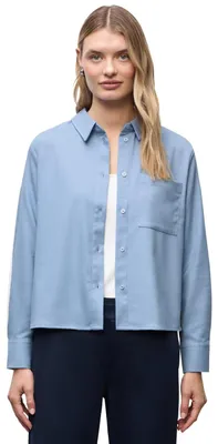Productafbeelding van LTD QR Mélange overhemdkraag, blauw gemêleerd, model 17150, kleur: frosted blue. Maat: 44