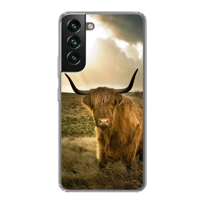 Produktbild von MuchoWow® Handyhülle Schutzhülle Hülle für Samsung Galaxy S22 Schottischer Hochländer - Sonne - Tiere Silikon Softcase Handy Hülle - Mobiltelefonhülle